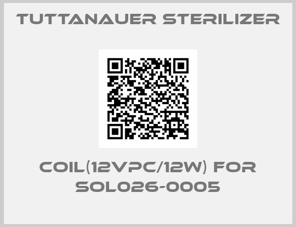 Tuttanauer Sterilizer-Coil(12VPC/12W) for SOL026-0005