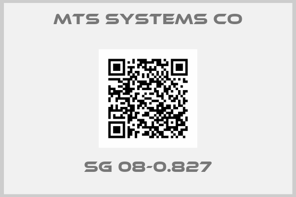 MTS SYSTEMS CO-SG 08-0.827