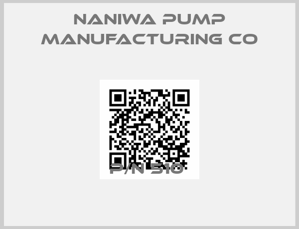 Naniwa Pump Manufacturing Co-P/N 510 