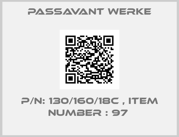 Passavant Werke-P/N: 130/160/18C , ITEM NUMBER : 97 