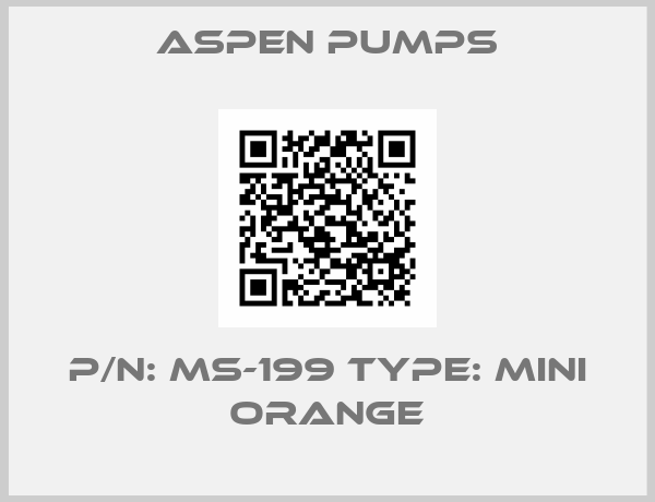 ASPEN Pumps-P/N: MS-199 Type: Mini Orange