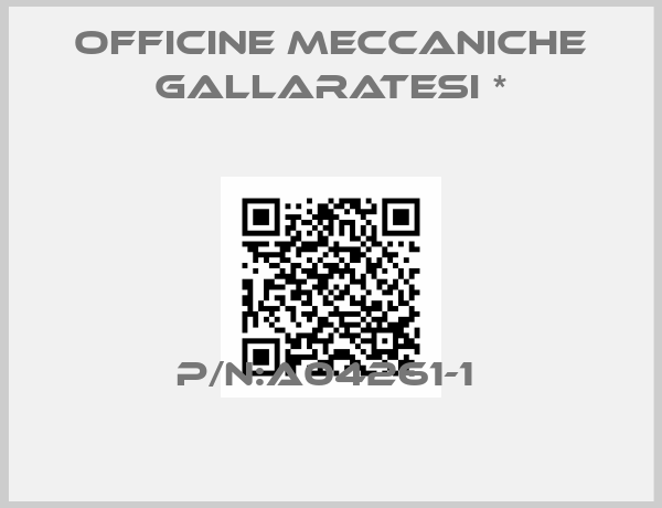 Officine Meccaniche Gallaratesi *-P/N:A04261-1 