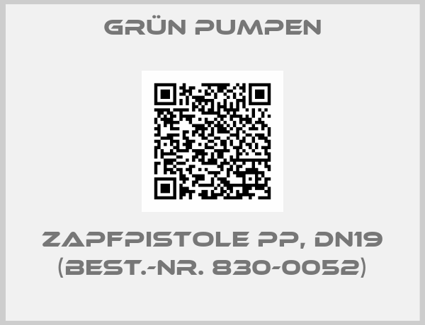 Grün pumpen-Zapfpistole PP, DN19 (Best.-Nr. 830-0052)