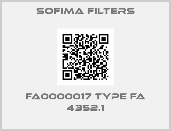 Sofima Filters-FA0000017 Type FA 4352.1