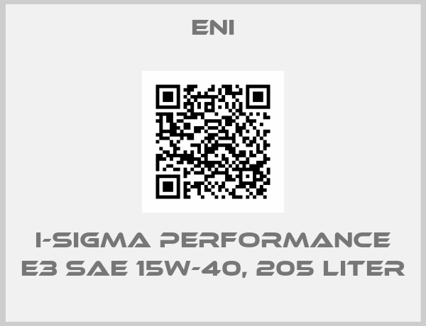ENI-i-Sigma Performance E3 SAE 15W-40, 205 Liter