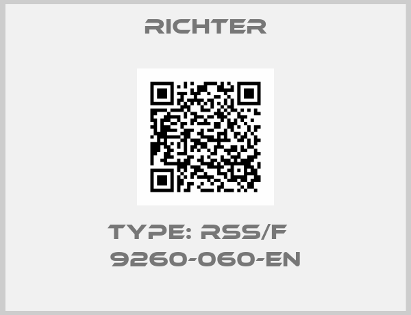 RICHTER-Type: RSS/F   9260-060-en
