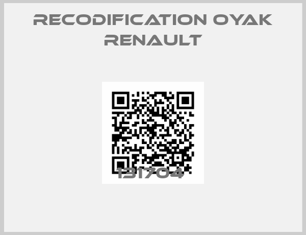 RECODIFICATION OYAK RENAULT-131704 