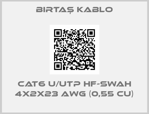 Birtaş Kablo-CAT6 U/UTP HF-SWAH 4x2x23 AWG (0,55 Cu)
