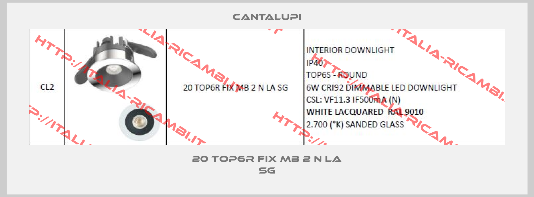 CANTALUPI-20 TOP6R FIX MB 2 N LA SG