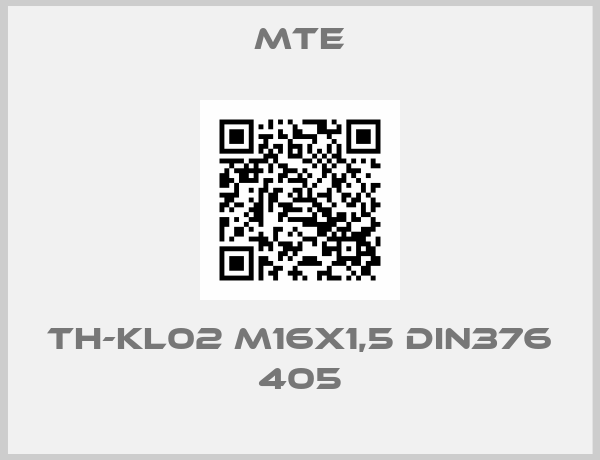 Mte-TH-KL02 M16X1,5 DIN376 405