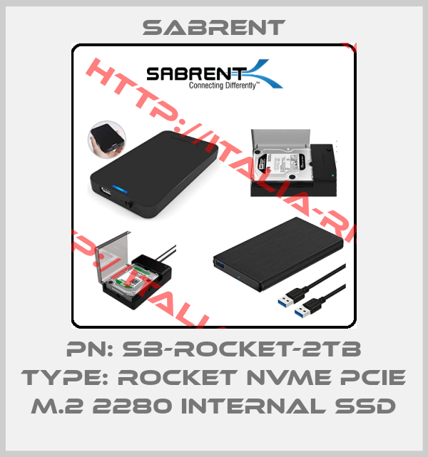 Sabrent-PN: SB-ROCKET-2TB Type: Rocket NVMe PCIe M.2 2280 Internal SSD