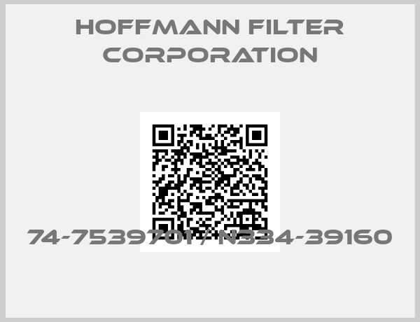 Hoffmann Filter Corporation-74-7539701 / N334-39160