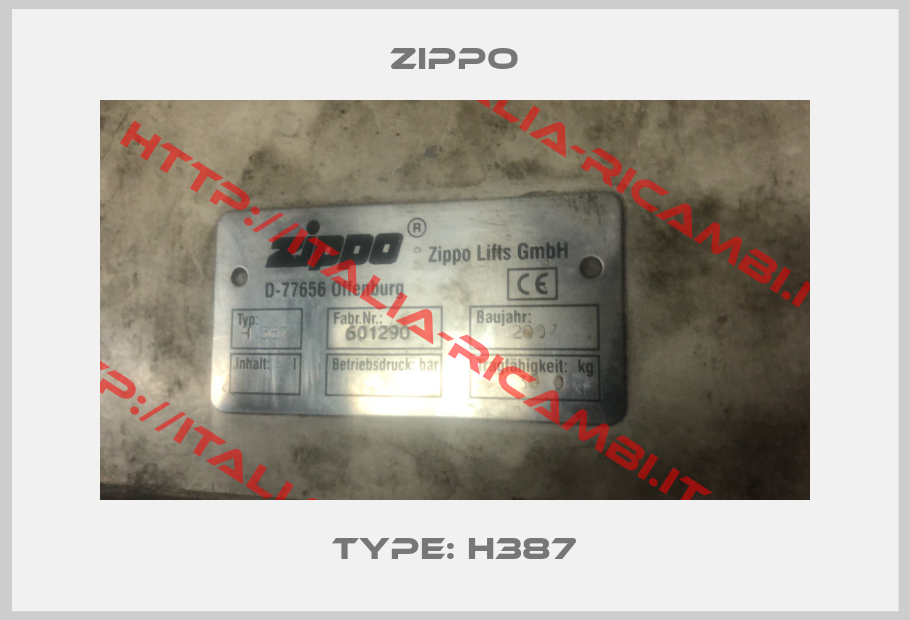 Zippo-Type: H387