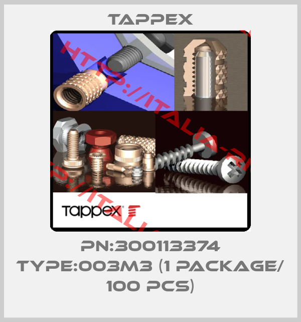 Tappex-PN:300113374 Type:003M3 (1 package/ 100 pcs)