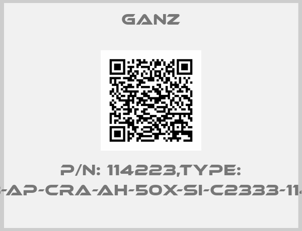 Ganz-P/N: 114223,Type: CET3-AP-CRA-AH-50X-SI-C2333-114223