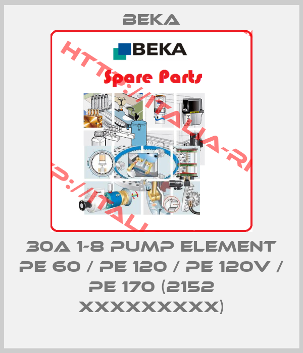 Beka-30a 1-8 Pump element PE 60 / PE 120 / PE 120V / PE 170 (2152 xxxxxxxxx)