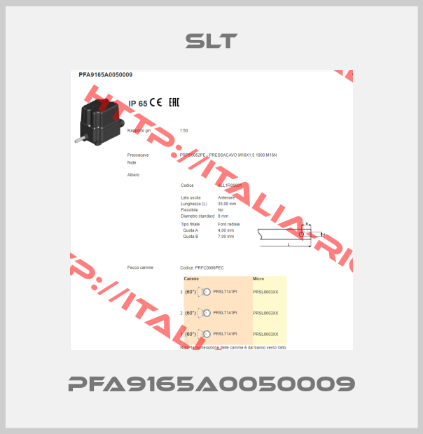 SLT-PFA9165A0050009