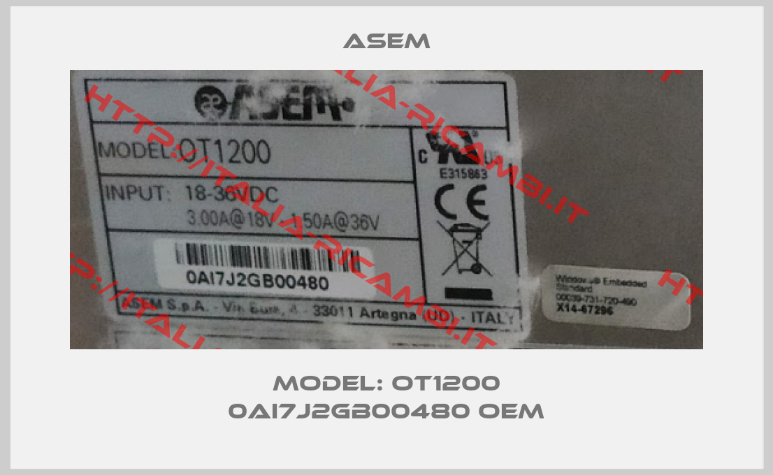 ASEM-Model: OT1200 0AI7J2GB00480 OEM