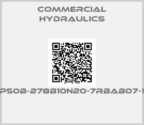 Commercial Hydraulics-PN. P50B-278B10N20-7RBAB07-1