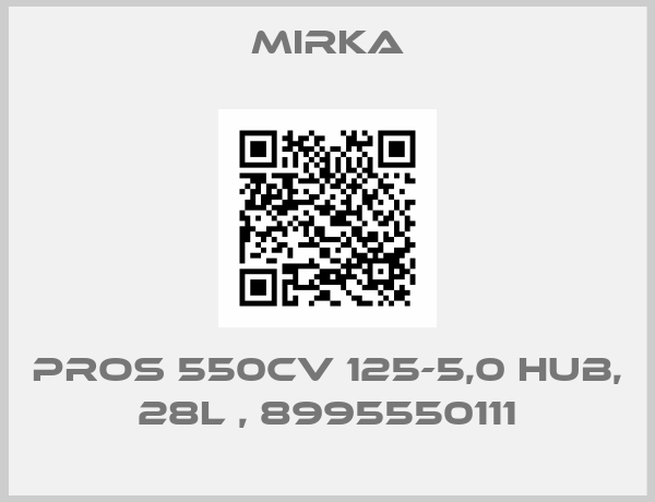 Mirka-PROS 550CV 125-5,0 Hub, 28L , 8995550111