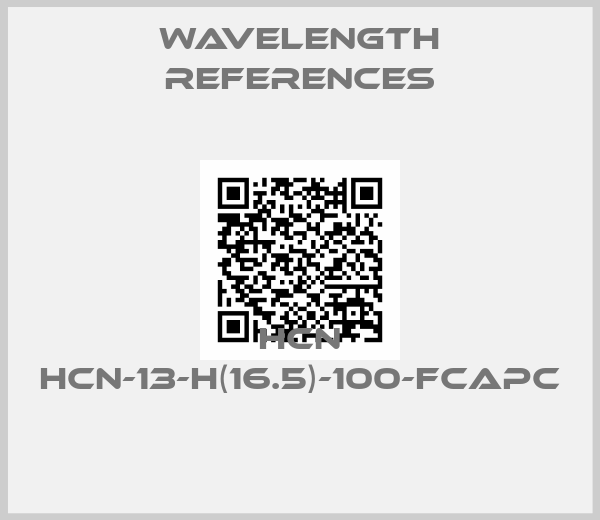 Wavelength References-HCN HCN-13-H(16.5)-100-FCAPC