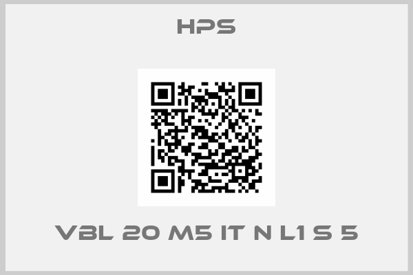 HPS-VBL 20 M5 IT N L1 S 5
