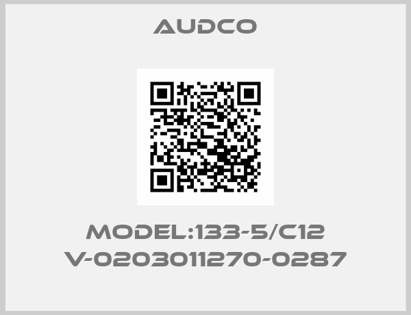 Audco-Model:133-5/C12 V-0203011270-0287