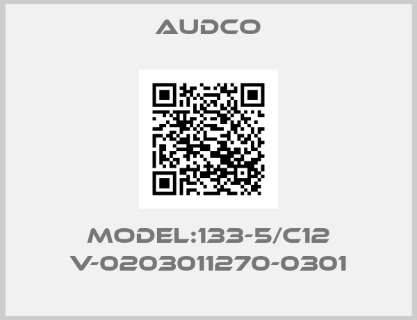 Audco-Model:133-5/C12 V-0203011270-0301