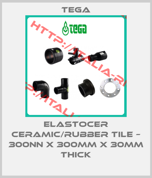 Tega-Elastocer Ceramic/Rubber Tile – 300nn x 300mm x 30mm thick