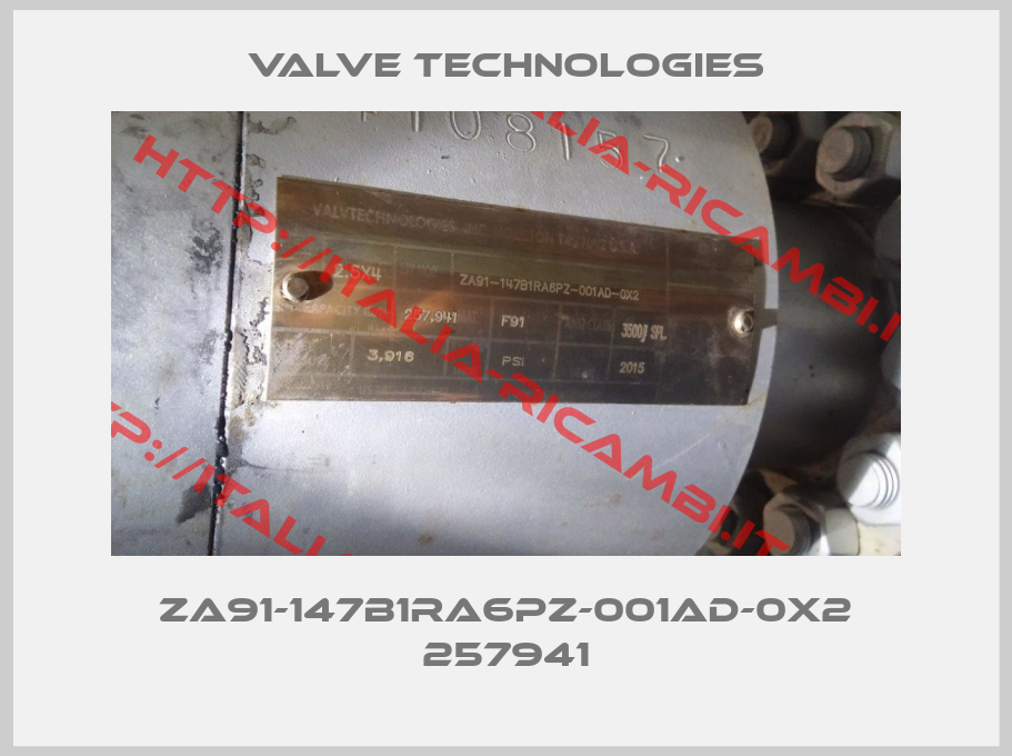 Valve Technologies-ZA91-147B1RA6PZ-001AD-0X2  257941