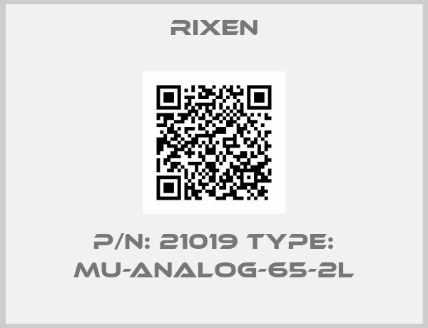 Rixen-p/n: 21019 type: MU-ANALOG-65-2L