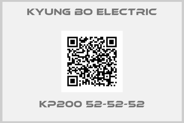 KYUNG BO ELECTRIC-KP200 52-52-52