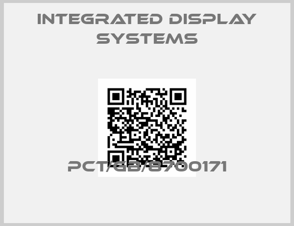 Integrated Display Systems-PCT/GB/8700171