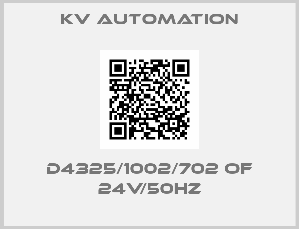 Kv Automation-D4325/1002/702 OF 24V/50Hz