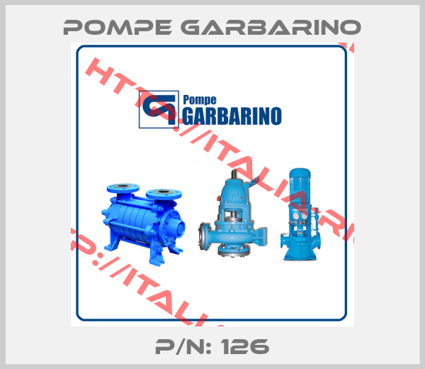 Pompe Garbarino-P/N: 126
