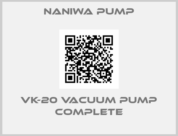 NANIWA PUMP-VK-20 Vacuum pump Complete