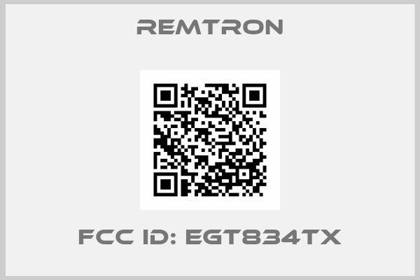 REMTRON-FCC ID: EGT834TX