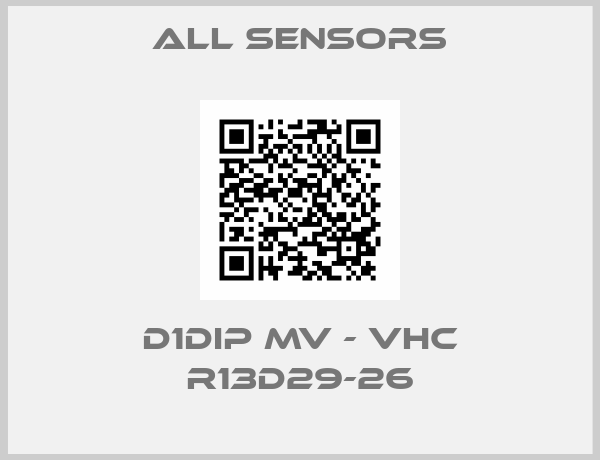 All Sensors-D1DIP MV - VHC R13D29-26
