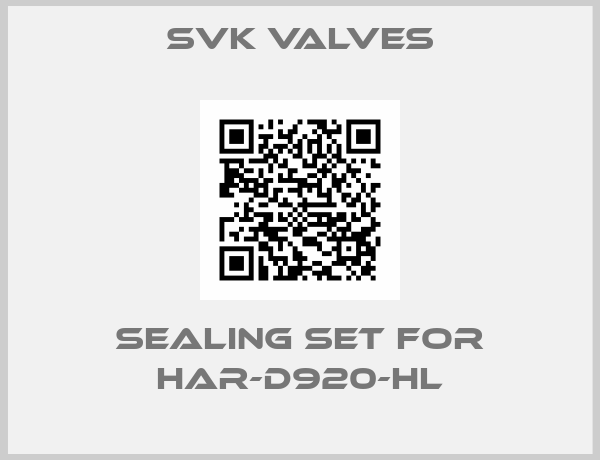 SVK Valves-sealing set for HAR-D920-HL
