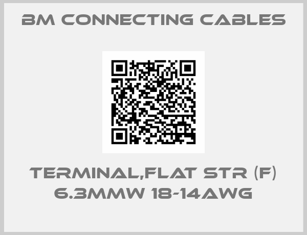 BM Connecting Cables-TERMINAL,FLAT STR (F) 6.3MMW 18-14AWG