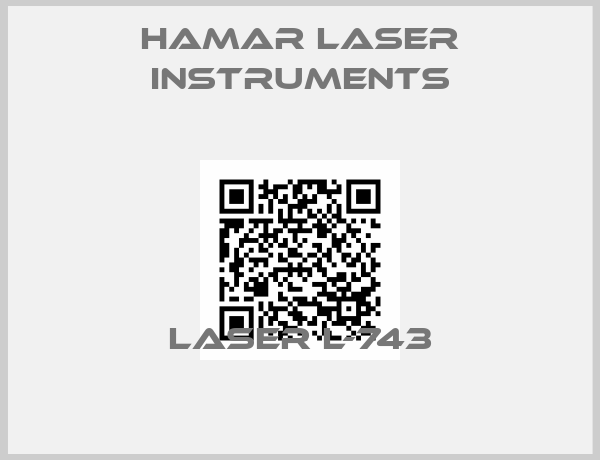 Hamar Laser instruments-Laser L-743