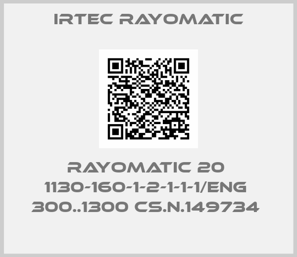IRTEC RAYOMATIC-RAYOMATIC 20  1130-160-1-2-1-1-1/ENG  300..1300 CS.N.149734 