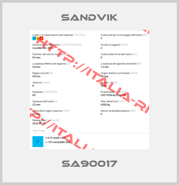 Sandvik-SA90017