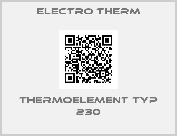 ELECTRO THERM-Thermoelement Typ 230