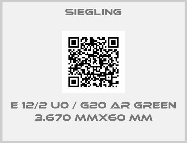 Siegling-E 12/2 U0 / G20 AR GREEN 3.670 mmx60 mm