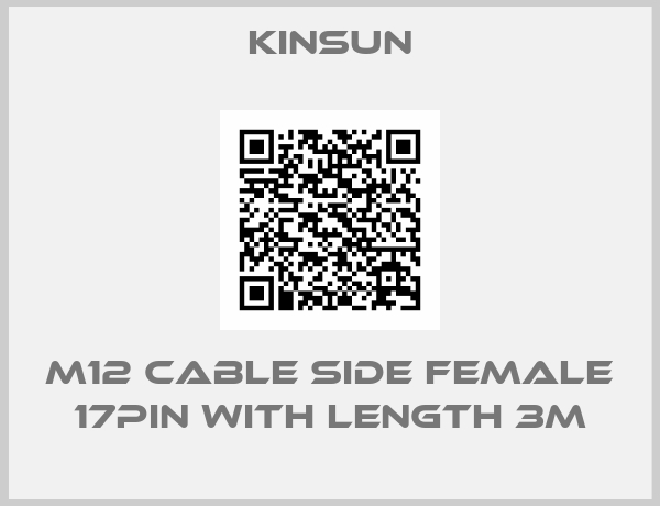 kinsun-M12 Cable side Female 17pin with length 3m