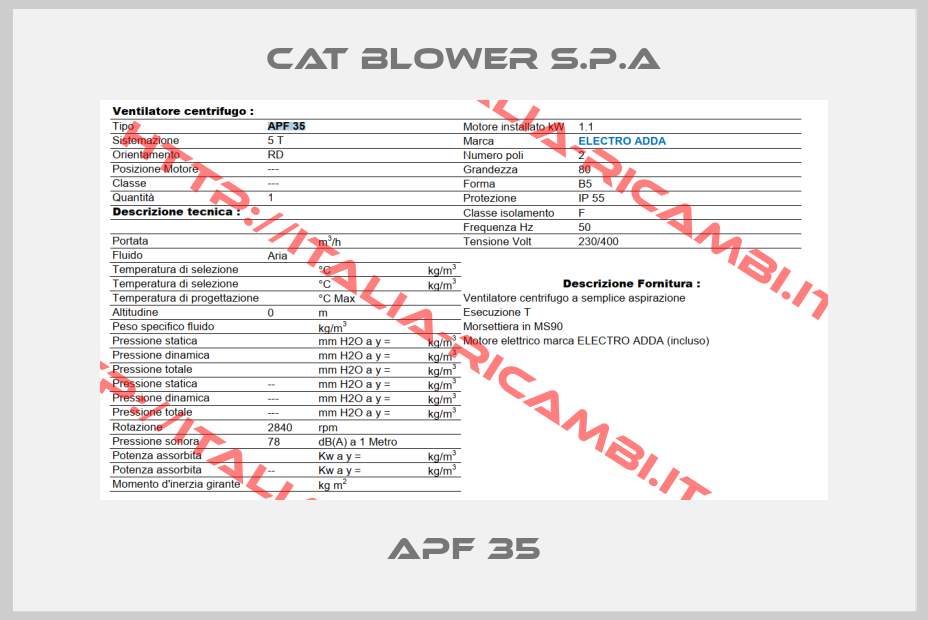 CAT BLOWER S.P.A-APF 35