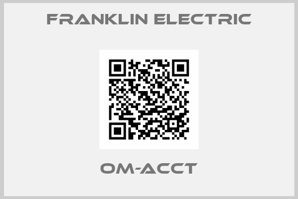 Franklin Electric-OM-ACCT