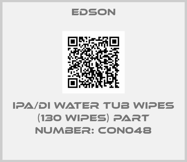 edson-IPA/DI Water Tub Wipes (130 wipes) Part number: CON048