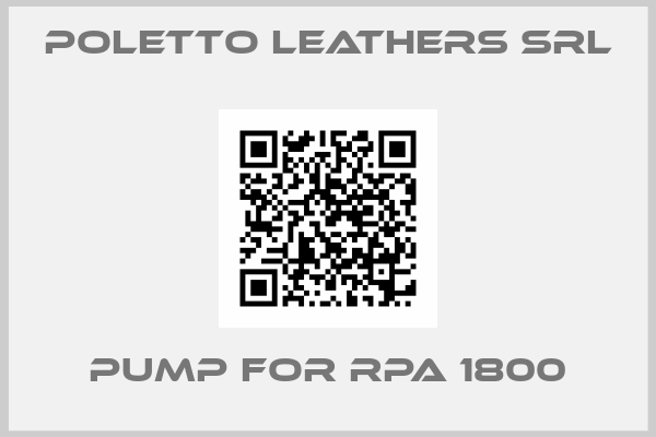 Poletto Leathers Srl-pump for RPA 1800